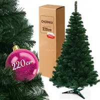 Kuketo | Künstlicher Weihnachtsbaum 220 cm – Dichte Tanne Aus Hochwertigem PVC Mit Ständer – Realistisch, Stabil & Pflegeleicht