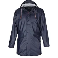 FRIESEN Friesennerz Herren Regenjacke "Kein Wasser, Mann!" II mit Innenfutter - Regenmantel Outdoor Jacke mit Kapuze wasserdicht und waschbar in Marine Größe 4XL