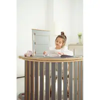 Grawersi.pl 3in1 große Montessori Wippe mit Handgriffen + Tischplatte + große LEITER Rutsche - grau