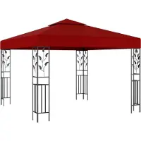 Syfax Pavillon 3x3 m Weinrot, UV-beständig, mit Doppeldach und robuster Stahlkonstruktion