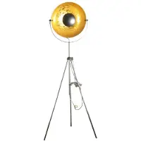 Alpinaluz Moderne industrielle Dreibein-Stehlampe mit verstellbarem Strahler in geknacktem Gold und verstellbarer Höhe