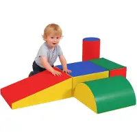 HOMCOM Bausteinset 5er-Set Schaumstoff Bausteine für 1-3 Jahre alt Kinder