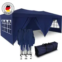 Kronenburg Faltpavillon 3x6m - Wasserfest, UV-Schutz 50+, 6 Seitenteile, blau