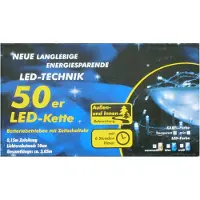Nipach 50er LED Lichterkette 4,9m warmweiß Batterie / Timer außen BA11464