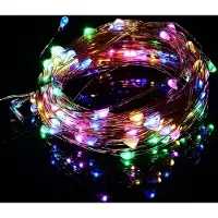 Nipach 100er FB LED Lichterkette Kupferdraht bunt Timer außen dimmbar Batterie BA11286