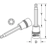 Ks Tools KS-Tools 911.1655-E 1/2"Bit-Stecknuss Innen6kant