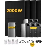 EcoFlow STREAM Ultra & Pro, All-in-One Speicher für Balkonkraftwerke, mit 4 x 500W Bifaziale Solarmodule, by Powerness - STREAM Ultra + 5x STREAM Pro / 4 x Smart Plug / Selbstabholung