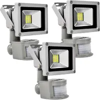 Greenmigo 3x 20W SMD Fluter mit Bewegungsmelder Strahler Kaltweiß IP65 Wasserdicht LED Lampe Wandleuchter Flulicht Flutbeleuchtung LED Gartenlampe Außenstahler
