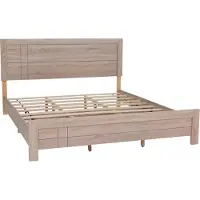 Mendler King Size Bett MCW-P44, Doppelbett Bettgestell mit Lattenrost, 180x200cm Sonoma-Eiche-Optik