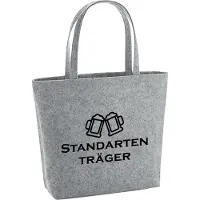Hellweg Druckerei Huuraa Filzshopper Standartenträger Schützenfest 22 Liter Grey Melange Filztasche Geschenkidee