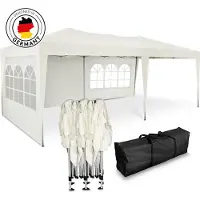 Kronenburg Faltpavillon 3x6m - Wasserfest, UV-Schutz 50+, 3 Seitenteile, champagner