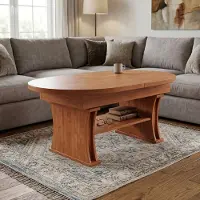 Designimpex Design Couchtisch DA-130 oval 130 - 170cm ausziehbar höhenverstellbar mit Ablage