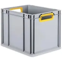 Proregal Eurobox NextGen Color | HxBxT 32x30x40cm | 30 Liter | Griffe gelb offen | Glatter Boden | Eurobehälter, Transportbox, Transportbehälter