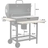 BBQ-Toro Holzkohle Grillwagen | Ø 42 x (L) 80 cm | Premium Kohle Smoker fahrbar