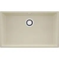 PrimaGran Unterbauspüle Granit Beige 76x47cm, Spülbecken 1 Becken + Ablauf-Set, Granitspüle ab 80er Unterschrank - London