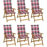 vidaXL BESTE 2022 Outdoor-Stuhl Stilvollen mit robustem ,Klappbare 6er Set Gartenstühle mit Auflagen Massivholz Akazie Relaxsessel Armlehnstuhl mit Premium & schlichten Design *HOM