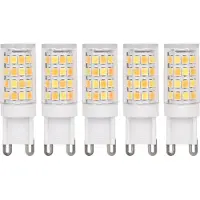 Slyrun 5 Stück G9 LED Lampen, LED Mini-Glühbirne 5W, Keramik, dreifarbiger Lichtwechsel, langlebige Hochvolt-Lampe