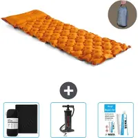 Intex Campingmatte – 1 Person – 71 x 191 x 11 cm – Orange – im Lieferumfang enthalten Spannbettuch - Pumpe en Reperaturset