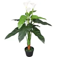 Furnicato Künstliche Calla-Lilie mit Topf 85 cm Weiß