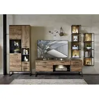 Möbelando Wohnwand Anbauwand Schrankwand Mediawand TV-Wand Wohnzimmerwand "Manhattan II"