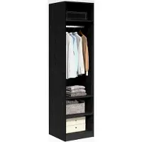 Markenlos Kleiderschrank aus schwarzer Eiche, 50 x 50 x 200 cm, Holz