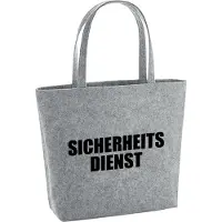 Hellweg Druckerei Huuraa Filzshopper Sicherheitsdienst Schriftzug 22 Liter Grey Melange Filztasche Geschenkidee