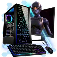 MeinPC Gaming PC Komplett Set | Ryzen 7 5700X | RTX 5060 | 32GB Ram | SSD 500GB | WIFI | 27" | Windows 11 Pro | RGB Tower
