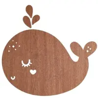 WANDStyle Wanddeko aus Holz Wal 79 x 55 cm in der Farbe Mahagoni Furnier