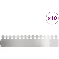 vidaXL Rasenkanten 10 Stk. 103 x 0,05 x 22 cm Edelstahl Silber