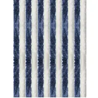 Arsvita Flauschvorhang Flauschgardine Vorhang 90 cm x 220 cm Unistreifen Dunkelblau Weiß