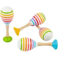Bigjigs Holzmaraca Spielzeug Set - buntes Musikinstrument für Kinder