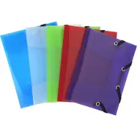 Exacompta 50700E 25x Sammelmappe mit 3 Klappen und Gummizug aus PP Crystal Color, 12x16cm, DIN A6+ - Farben sortiert