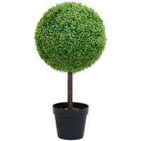 Furnicato Künstlicher Buchsbaum mit Topf Kugelform Grün 71 cm