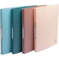 Exacompta 54270E 20x Mittelfestes Ringbuch A4, 2 Ringe, Recycling-PP, Skandi - Farben sortiert