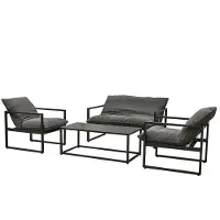 CLEMENTO Coral Loungeset 4tlg. Aluminium/Sunbrella