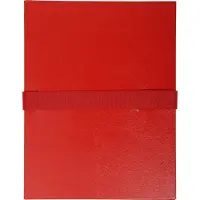 Exacompta 629E 10x Dokumentenmappe mit Balacroneinband, mit Klettverschlussband, 24x32cm für DIN A4 - Rot