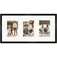 WANDStyle Galerierahmen G950 in Schwarz 25 x 50 cm für 3 Bilder im Format 10 x 15 cm