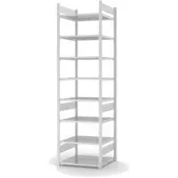 Proregal Aktenregal Stecksystem T-Profil Grundregal HxBxT 270 x 75 x 60 cm 8 Ebenen Fachlast 90 kg Beidseitig Nutzbar Lichtgrau