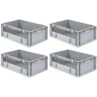 Proregal 4x Eurobox NextGen Insight | HxBxT 22x40x60cm | 44 Liter | Seite offen | Eurobehälter, Transportbox, Transportbehälter