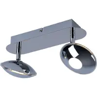 Globo LED Deckenleuchte, 2 flammig, Chrom, satiniert, L 25cm
