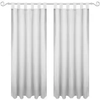 Bestgoodies Dekoschal Ellen Schlaufen Blickdicht 2er Pack 140 cm x 225 cm Hellgrau