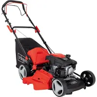 Scheppach MS161-46 Benzin Rasenmäher mit Antrieb - 46cm Schnittbreite | Reinigungsfunktion | 55L | Stahlgehäuse | 7 Höhen | Mulchfunktion