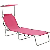 Furnicato Klappliege Mit Sonnendach Rosa Aluminium