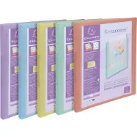 Exacompta 54279E 20x Ringbuch A4 PP, 2 Ringe 15mm, Kreacover Pastell - Farben sortiert