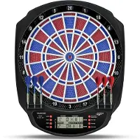 Carromco Elektronik Dartboard Toledo-301 2-Loch Abstand Dartscheibe elektronisch rot-blau 1-8 Spieler Softdarts Netzteil 43 Spiele/ 320 Variationen