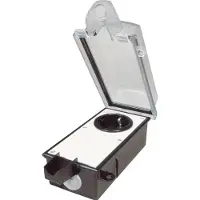 InterBaer 9015-002.81 Aufputz-Steckdose abschliessbar Schwarz, Transparent