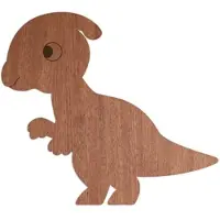 WANDStyle Wanddeko aus Holz Dino Parasaurolophus 22,5 x 20 cm in der Farbe Mahagoni Furnier