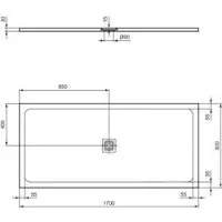 Ideal standard T5611FS Rechteck-Brausewanne Ultra Flat S +