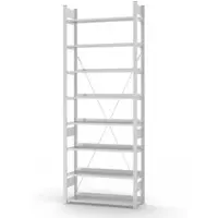 Proregal Aktenregal Stecksystem T-Profil Grundregal HxBxT 270 x 100 x 30 cm 8 Ebenen Fachlast 60 kg Einseitig Nutzbar Lichtgrau