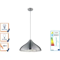 TRIO Pendelleuchte RAMSES in Nickel, E27, Ø 41cm, Länge 150cm,